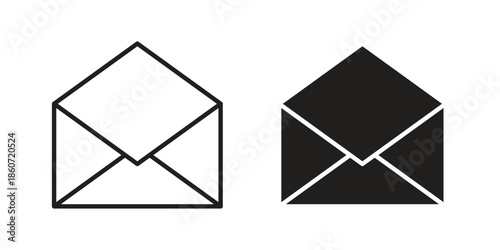 Open envelope icons simple design. Vector illustration for web ui