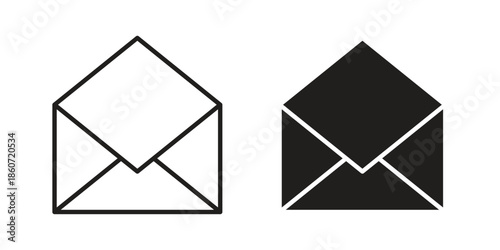 Open envelope icons simple design. Vector illustration for web ui