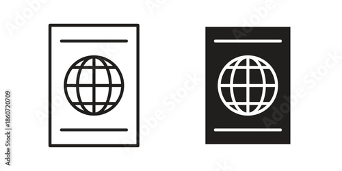 Passport icons simple design. Vector illustration for web ui