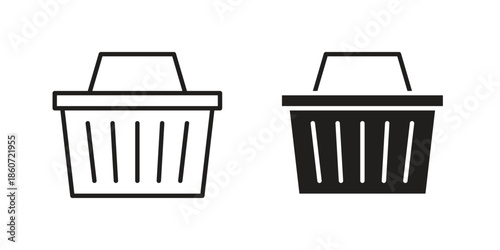Shopping basket icons simple design. Vector illustration for web ui