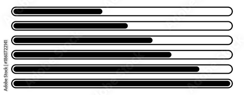 black loading bar icon set. loading bar symbol. Simple web graphic design elements