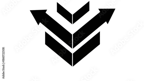Free Download Three arrows pointing upwards in minimalist design with bold black color on white background for corporate logo - GFXLoad