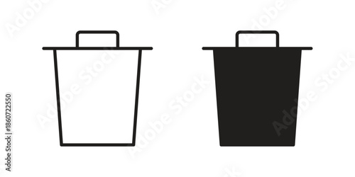Trash Bin icons simple design. Vector illustration for web ui