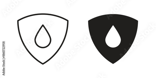 Waterproof icons simple design. Vector illustration for web ui