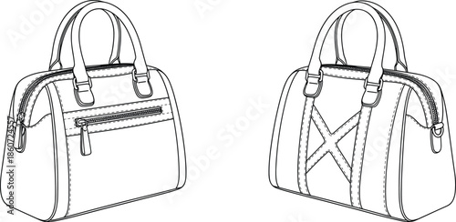 Black and white of two women's handbags purse women's accessories fashion