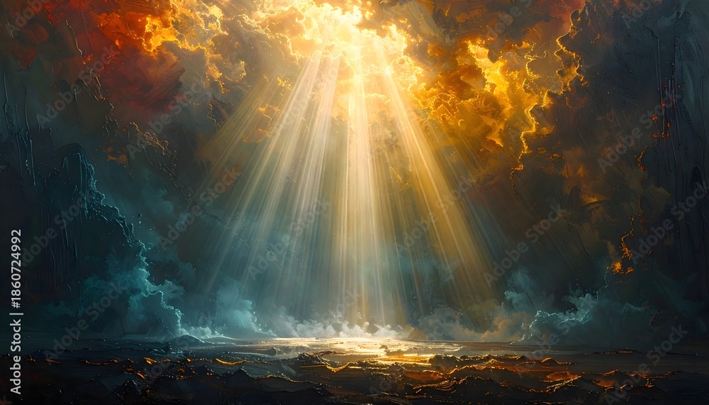 Fototapeta premium Light Breaking Through Darkness