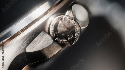 Close-up Macro Shot of a Vintage Coin Being Held by Pliers.