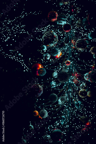 Christmas lights background, blurred lights