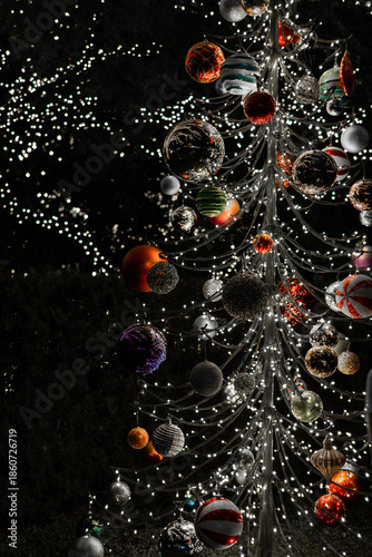 Christmas lights background, blurred lights