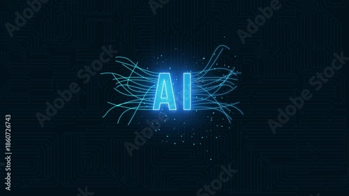Expanding and Growing Neural Network from Center Core to Large Scale and Complex Web with Nodes and Connections. AI, Computer Algorithms, Artificial Intelligence and Large Language Model Visualization