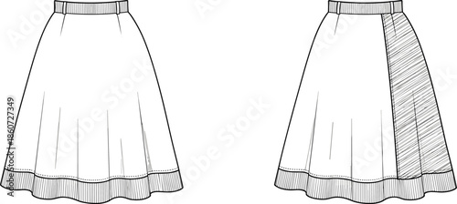White Skirt with Ribbed Waistband and Hem skirt fashion clothing ribbed waistband