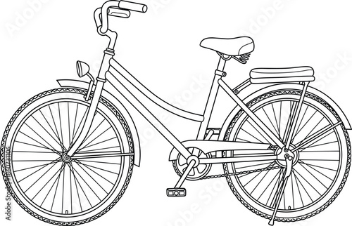 Black and white line of a bicycle bike line black and white 1 vehicle transportation