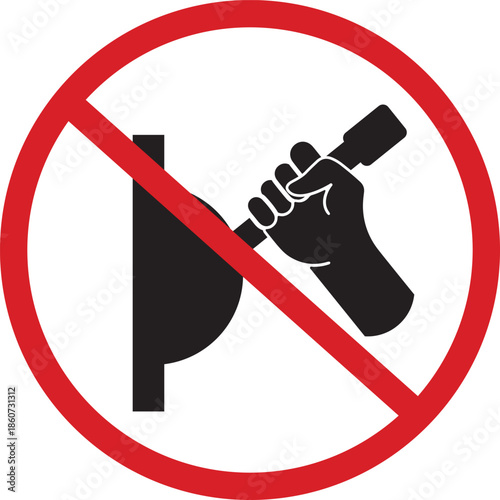 No Lever Operation, Handle Manipulation Forbidden Sign