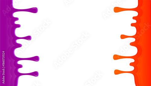 Ice cream drip on white background. Wavy ice cream drip illustration. Sweet ice cream flat design. Ice cream dessert illustration.