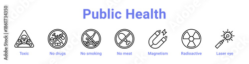Public Health Icon Banner and Collection