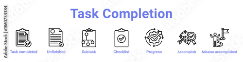 Task Completion Icon Banner and Collection