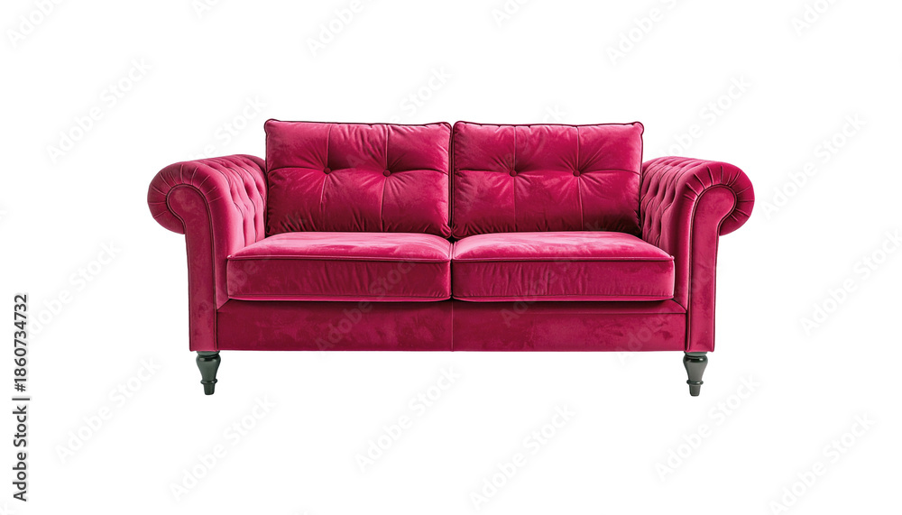 Fototapeta premium red sofa isolated on white background