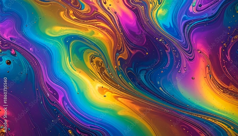 Fototapeta premium Vibrant Abstract Fluid Art: An immersive and kaleidoscopic swirl of colors, creating a dynamic visual experience