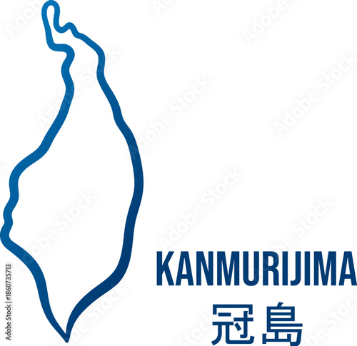 Kanmurijima island abstract vector map