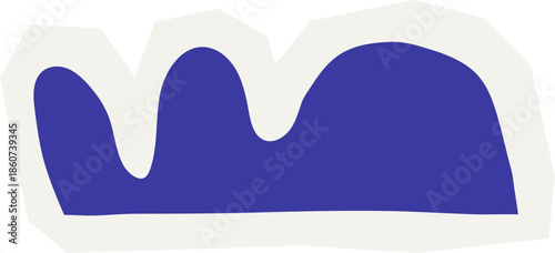 Blue organic abstract blob shape cutout for background design element