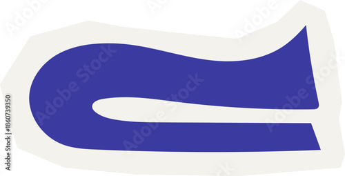 Blue abstract wiggle snake line cutout shape for playful pattern element