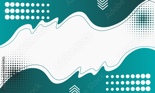 Green vector layout with flat lines and dots