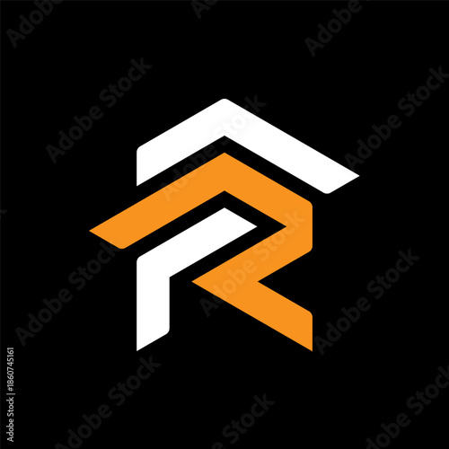 Letter FR or RF creative monogram logo
