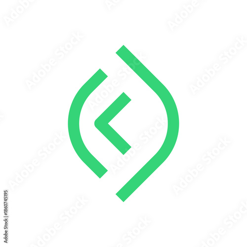 Letter K leaf minimal logo design
