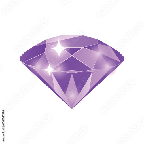 Purple Diamond Gemstone with Sparkle