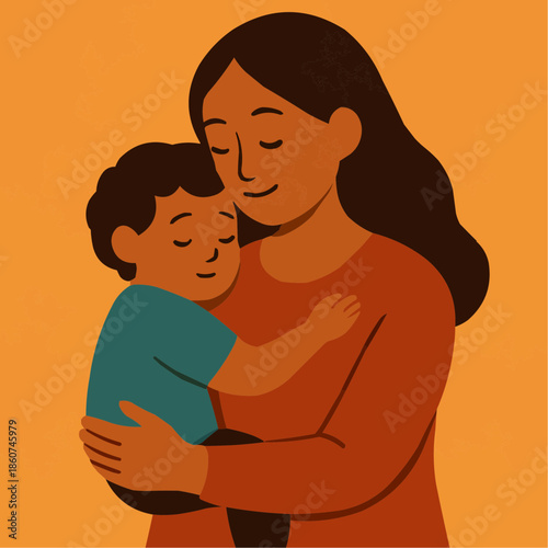 Mother and Child Flat Vector