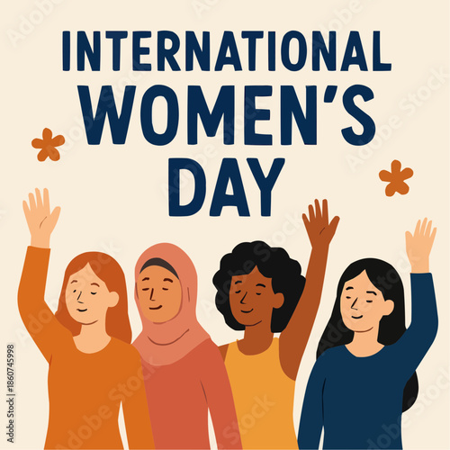 International Women’s Day Banner Flat Vector