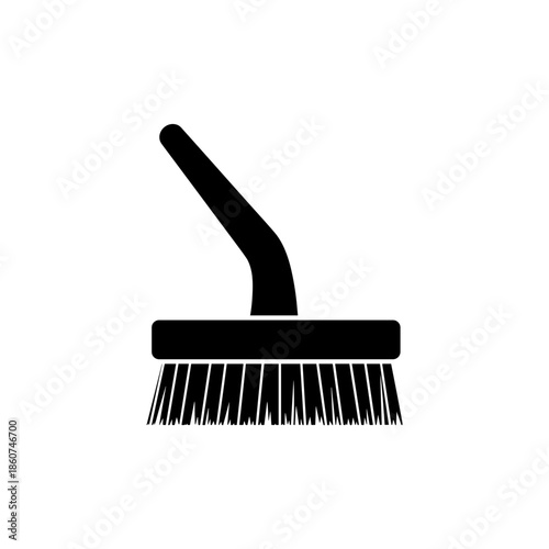 Black Broom Silhouette with Long Handle.