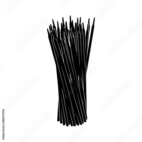 Black Plastic Drinking Straws in Bundle.