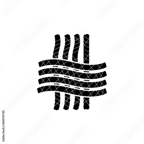 Black woven fabric texture pattern design.