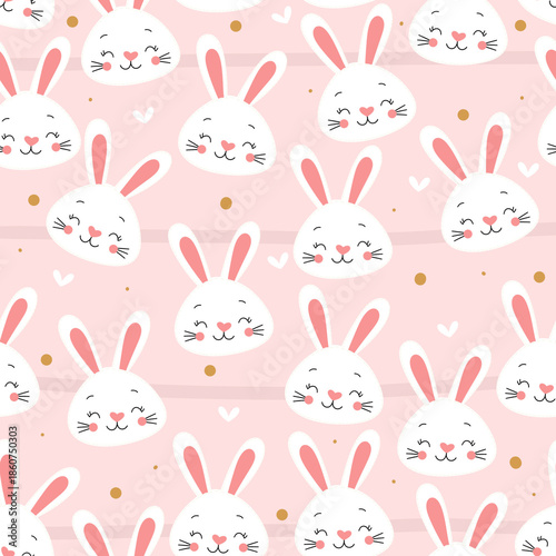 easter seamless pattern with rabbits