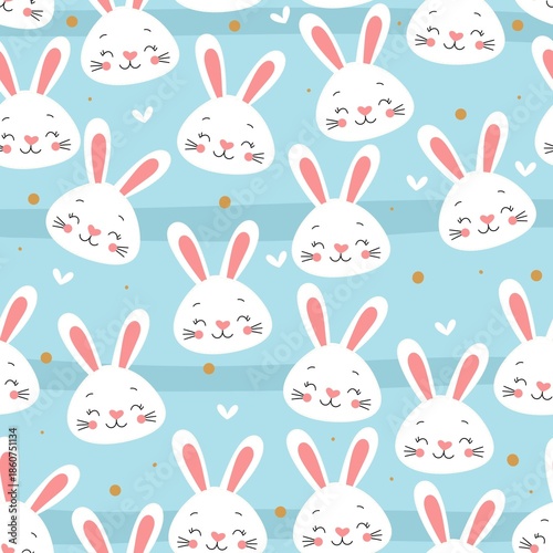 easter seamless pattern with rabbits