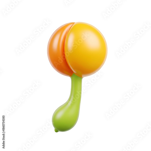 Baby Teether Toy with Orange and Yellow.