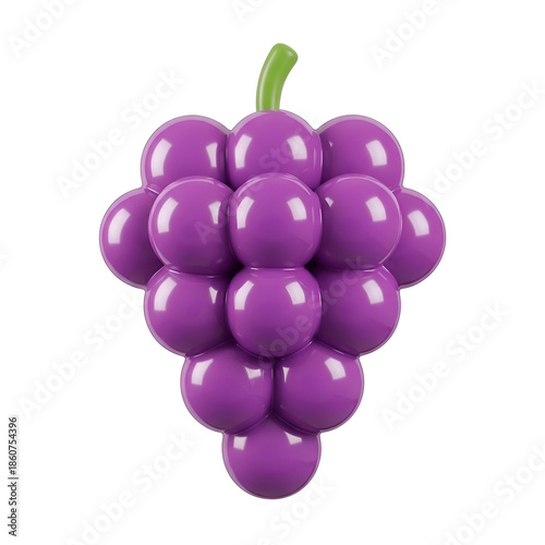 Bunch of Purple Grapes with Stem.