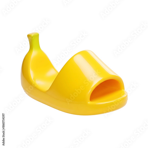Peeled Banana with Peel on White Background.