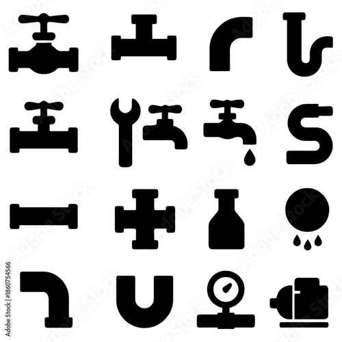 Plumbing Components and Tools: A comprehensive display of essential plumbing components and tools, meticulously arranged to showcase the variety and functionality of systems.