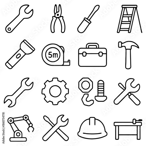 Workshop Essentials: A meticulously curated illustration showcasing a collection of essential tools, representing precision and efficiency for every task.