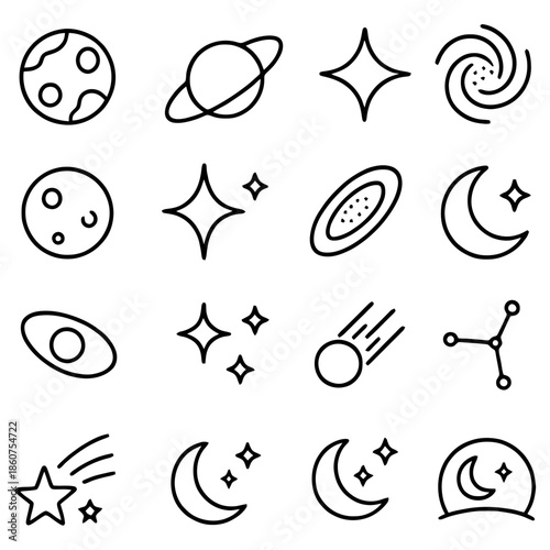 Celestial Collection: An array of intricate celestial illustrations, featuring planets, stars, and galaxies, creating a visually stunning representation of the cosmos.