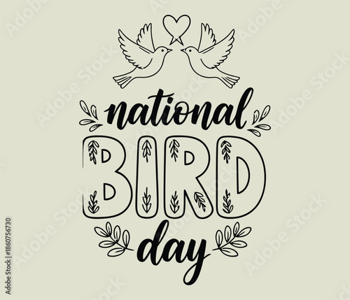 National bird day celebration illustration