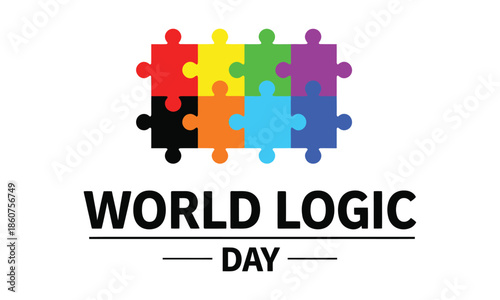 World logic day puzzle pieces design