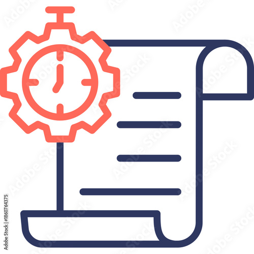 Time Management line color icon