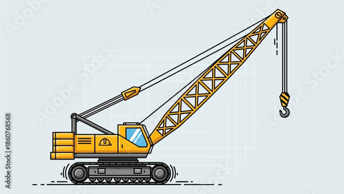 Crane lifting heavy load on construction site