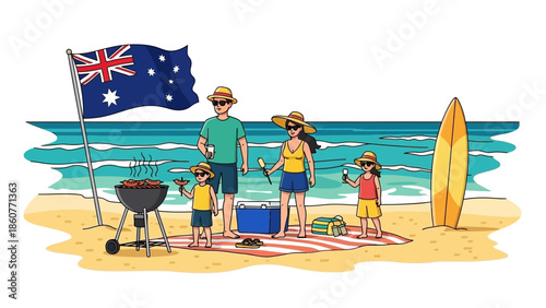 Sunny Australian Beach Barbecue Family Fun and Food by the Ocean