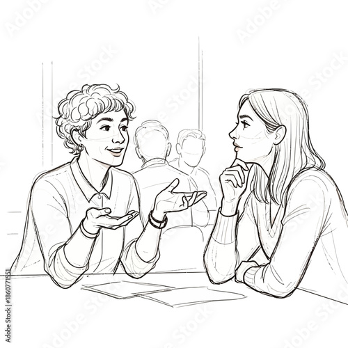 Diverse business colleagues discussing ideas at a meeting, brainstorming and collaborating.