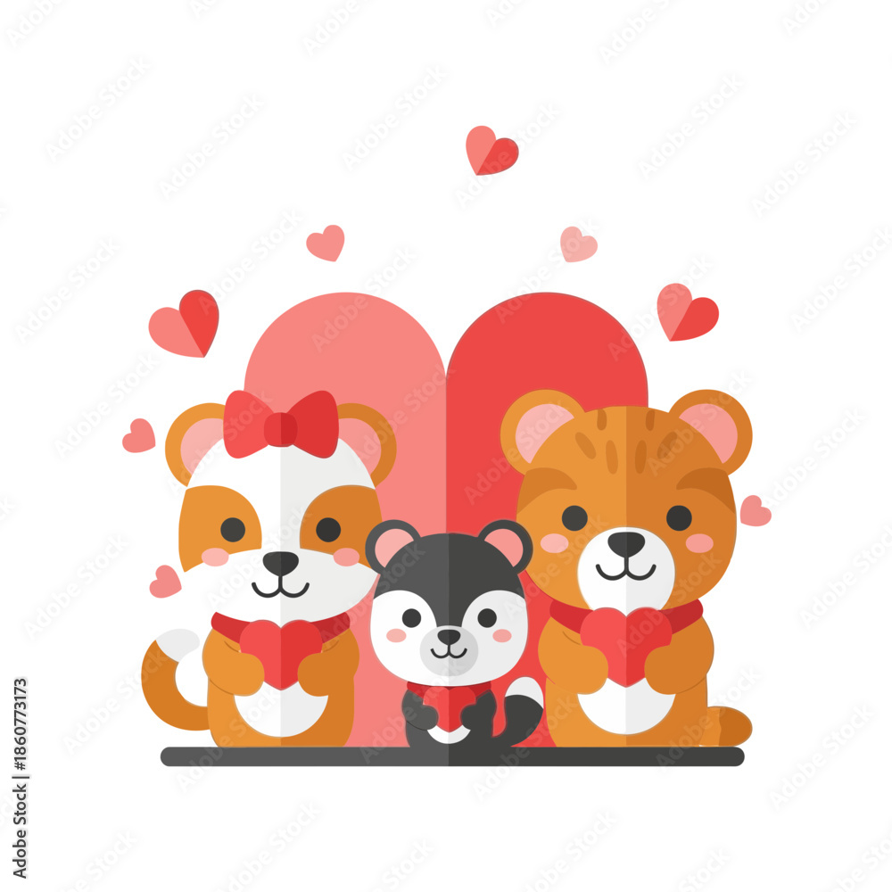 Naklejka premium children with a heart