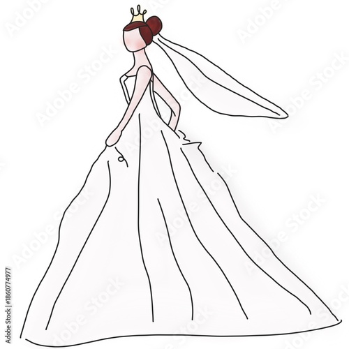 vector illustration of a wedding dress